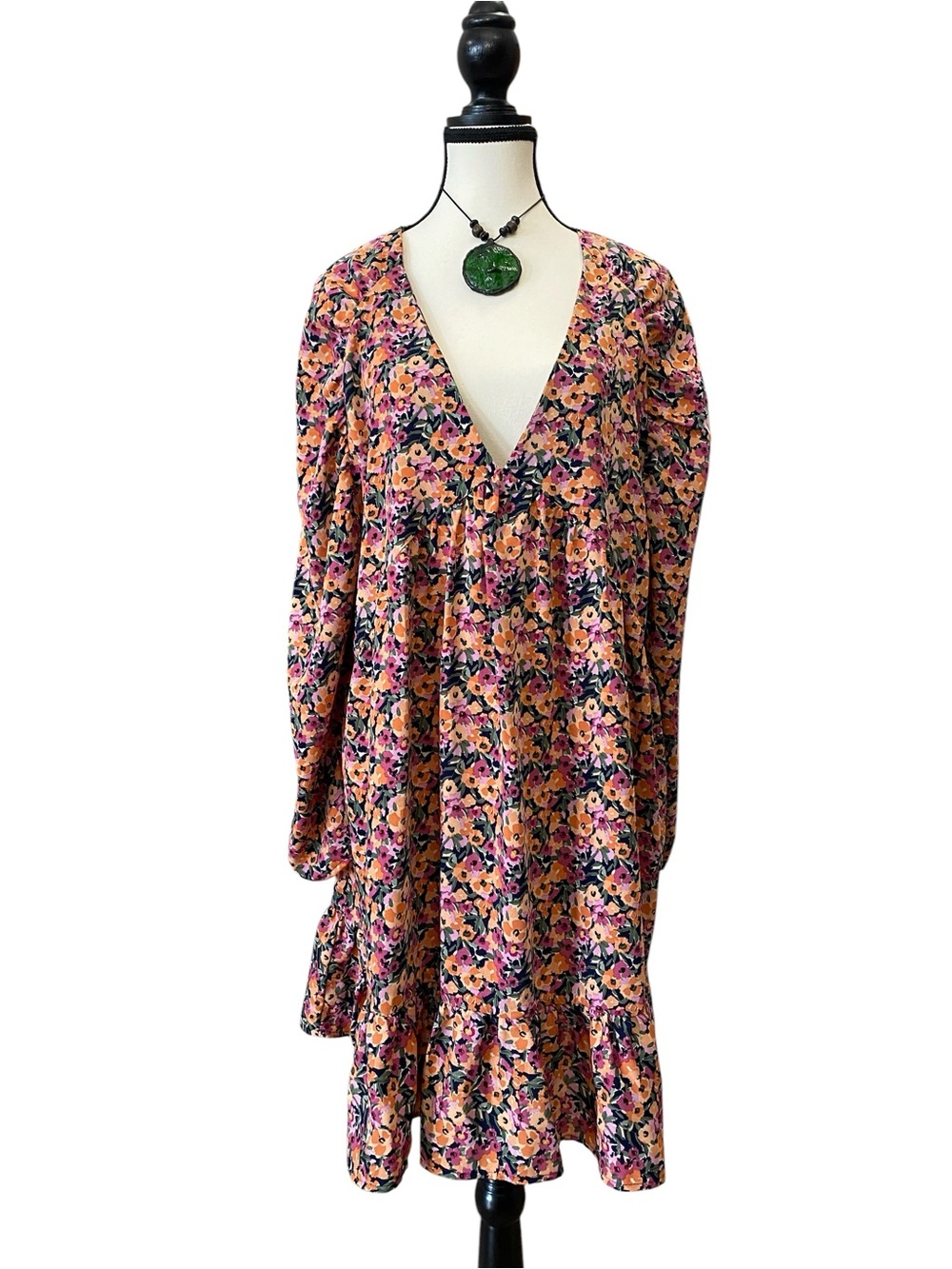 Nasty Gal boho floral mini dress EUC size 14